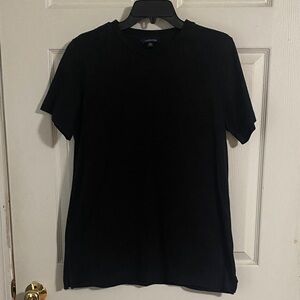 Lands End Women Classic Black T-Shirt size M 10 12 longer length land’s end